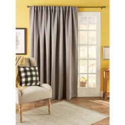 New π Vermont Country Store Supreme Blackout Rod Pocket Patio Panel With Back Tabs Gray π―