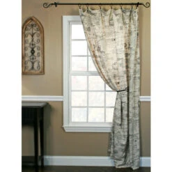 Buy 😉 Vermont Country Store Classic Cursive Rod Pocket Curtain Panel Black 🥰