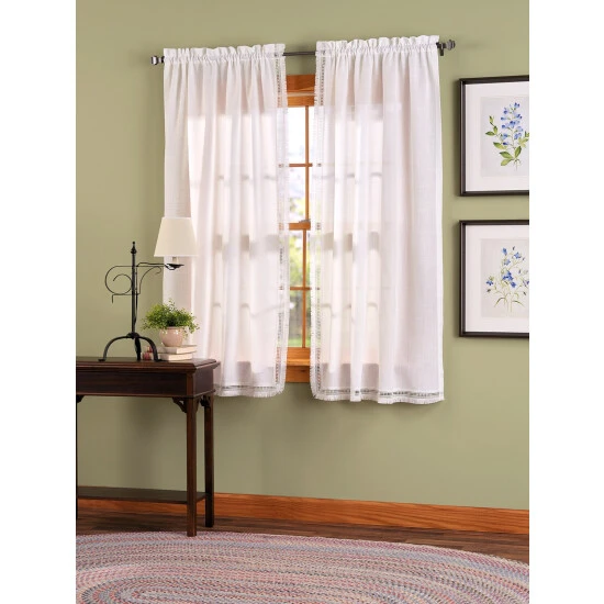 Cheapest π― Vermont Country Store Brushed Fringe Rod Pocket Curtains White β 2 Cheapest π― Vermont Country Store Brushed Fringe Rod Pocket Curtains White β - Image 2