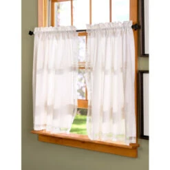 Cheap ⭐ Vermont Country Store Brushed Fringe Rod Pocket Tiers White ✨ -Cheap Curtains Store unnamed file 1077