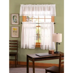Cheap ⭐ Vermont Country Store Brushed Fringe Rod Pocket Tiers White ✨ -Cheap Curtains Store unnamed file 1078