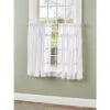 Promo 🔔 Vermont Country Store Floret Candlewick Rod Pocket Tiers White ✔️