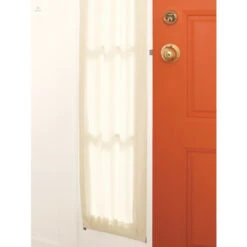 New ✔️ Vermont Country Store Striped Semi-Sheer Rod Pocket Sidelight Panel White 🎁 -Cheap Curtains Store unnamed file 1138