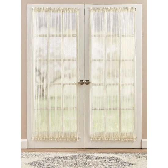 Promo ⌛ Vermont Country Store Point D'Esprit Rod Pocket Sheer Door Panel Ecru ⭐ 3 Promo ⌛ Vermont Country Store Point D'Esprit Rod Pocket Sheer Door Panel Ecru ⭐ - Image 3