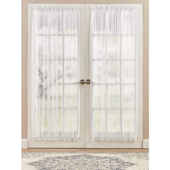 Promo ⌛ Vermont Country Store Point D'Esprit Rod Pocket Sheer Door Panel Ecru ⭐ 5 Promo ⌛ Vermont Country Store Point D'Esprit Rod Pocket Sheer Door Panel Ecru ⭐ - Image 5