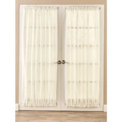 Outlet ⭐ Vermont Country Store Sheer Linen Rod Pocket Door Panel White 😀 -Cheap Curtains Store unnamed file 1147