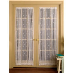 Buy β¨ Vermont Country Store Seaside Lace Rod Pocket Door Panel White β€οΈ
