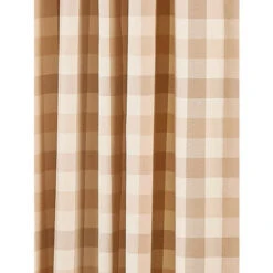 Flash Sale ❤️ Vermont Country Store Moire Plaid Lined Rod Pocket Princess Swag Pair Natural 🔔