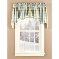 Flash Sale ❤️ Vermont Country Store Moire Plaid Lined Rod Pocket Princess Swag Pair Natural 🔔 -Cheap Curtains Store unnamed file 1169