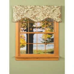 Wholesale 💯 Vermont Country Store Jacobean Paisley Lined Rod Pocket Scalloped Valance Coral 💯