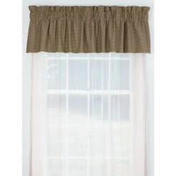 Outlet ✨ Vermont Country Store Colebrook Check Lined Rod Pocket Tailored Valance Natural 🛒 -Cheap Curtains Store unnamed file 1201