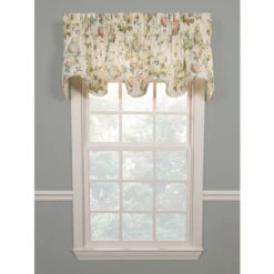 Wholesale ⭐ Vermont Country Store Whispering Hydrangea Lined Rod Pocket Scalloped Valance Porcelain Blue ❤️