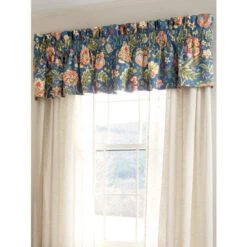 Cheapest ⌛ Vermont Country Store Hatfield Floral Rod Pocket Tailored Valance Blue ⌛ -Cheap Curtains Store unnamed file 1211