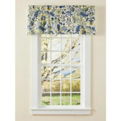 Cheapest ⌛ Vermont Country Store Hatfield Floral Rod Pocket Tailored Valance Blue ⌛ -Cheap Curtains Store unnamed file 1212