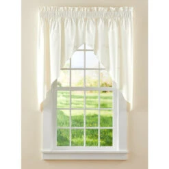 Discount ⭐ Vermont Country Store Jane's Plain And Simple Rod Pocket Tailored Swag Pair White ✨ -Cheap Curtains Store unnamed file 1220