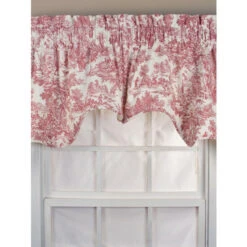 Best Pirce 😀 Vermont Country Store Essex Toile Lined Rod Pocket Empress Swag Pair Blue 🌟