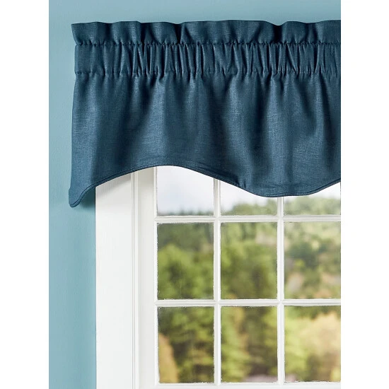 Cheapest ⭐ Vermont Country Store Soft Linen Rod Pocket Scalloped Valance Gray ✨ 2 Cheapest ⭐ Vermont Country Store Soft Linen Rod Pocket Scalloped Valance Gray ✨ - Image 2
