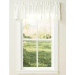 Best Sale ✨ Vermont Country Store Jane's Plain And Simple Rod Pocket Tailored Valance Natural 🧨
