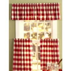 Budget 😍 Vermont Country Store Buffalo Check Rod Pocket Tailored Valance 🧨