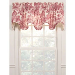 Top 10 👍 Vermont Country Store Essex Toile Lined Rod Pocket Scalloped Valance Gray 🛒