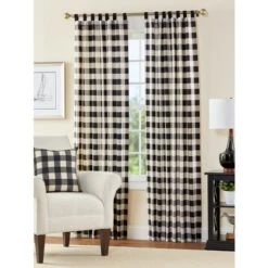 Budget ⌛ Vermont Country Store Buffalo Check Tab Top Curtains Red ❤️ -Cheap Curtains Store unnamed file 129