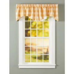Promo 😀 Vermont Country Store Buffalo Check Lined Rod Pocket M-Shaped Valance Gray 🤩 -Cheap Curtains Store unnamed file 1297