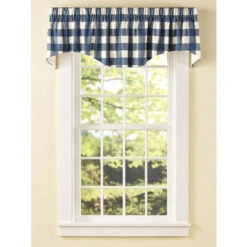 Promo 😀 Vermont Country Store Buffalo Check Lined Rod Pocket M-Shaped Valance Gray 🤩 -Cheap Curtains Store unnamed file 1298