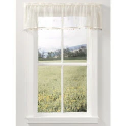 Cheap 🧨 Vermont Country Store Seaside Lace Rod Pocket Valance With Shell Trim White 🧨