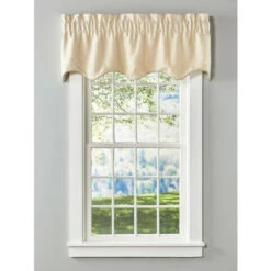 Coupon 🧨 Vermont Country Store Soft Tweed Lined Rod Pocket Scalloped Valance Natural ✔️ -Cheap Curtains Store unnamed file 1351