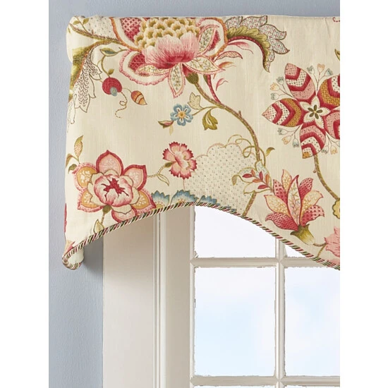 Budget 🧨 Vermont Country Store Jacobean Floral Rod Pocket Scalloped Valance Blue ❤️ 2 Budget 🧨 Vermont Country Store Jacobean Floral Rod Pocket Scalloped Valance Blue ❤️ - Image 2