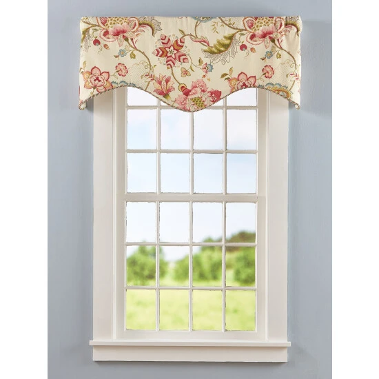 Budget 🧨 Vermont Country Store Jacobean Floral Rod Pocket Scalloped Valance Blue ❤️ 4 Budget 🧨 Vermont Country Store Jacobean Floral Rod Pocket Scalloped Valance Blue ❤️ - Image 4
