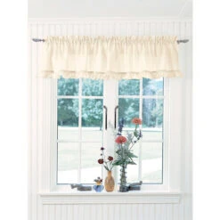 Best deal ❤️ Vermont Country Store Narrow Ruffles Rod Pocket Tailored Valance Natural 🧨 -Cheap Curtains Store unnamed file 1404