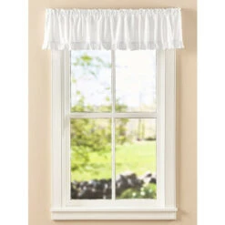 Best deal ❤️ Vermont Country Store Narrow Ruffles Rod Pocket Tailored Valance Natural 🧨 -Cheap Curtains Store unnamed file 1406