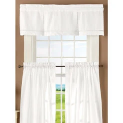 Hot Sale 🥰 Vermont Country Store Diamond Band Rod Pocket Tailored Valance Natural ✔️ -Cheap Curtains Store unnamed file 1423