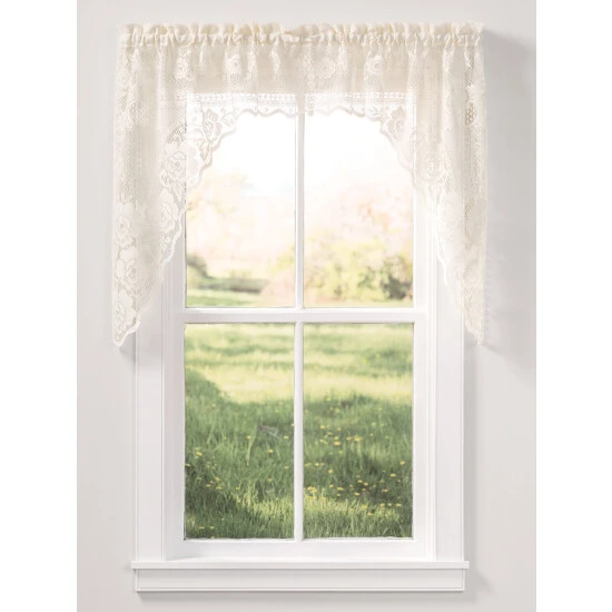 Flash Sale π Vermont Country Store Garden Rose Lace Rod Pocket Swag Pair White π 2 Flash Sale π Vermont Country Store Garden Rose Lace Rod Pocket Swag Pair White π - Image 2