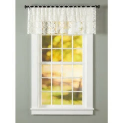 Wholesale ❤️ Vermont Country Store Floral Medallions Macrame Wide Tailored Valance Ecru ⭐ -Cheap Curtains Store unnamed file 1452