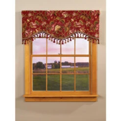 Discount 🛒 Vermont Country Store Hearthwood Floral Scalloped Valance With Tassel Trim Red Floral ⭐ -Cheap Curtains Store unnamed file 1457