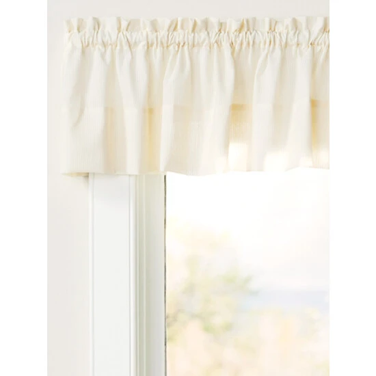 New π Vermont Country Store Striped Semi-Sheer Rod Pocket Tailored Valance Natural π 2 New π Vermont Country Store Striped Semi-Sheer Rod Pocket Tailored Valance Natural π - Image 2