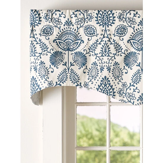 Brand new β Vermont Country Store Country Floral Rod Pocket Reversible M-Shaped Valance Navy π 2 Brand new β Vermont Country Store Country Floral Rod Pocket Reversible M-Shaped Valance Navy π - Image 2
