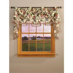 Outlet ✔️ Vermont Country Store Hearthwood Floral Victory Swag With Tassel Trim Natural 🥰 -Cheap Curtains Store unnamed file 1498