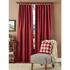 Wholesale ✔️ Vermont Country Store Solid Cotton Duck Tab Top Curtains Gold 👏