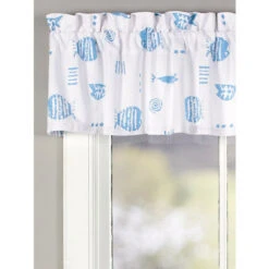 Hot Sale ⭐ M.MAC Rock Fish Rod Pocket Tailored Valance Blue 🎉 -Cheap Curtains Store unnamed file 1520