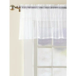 Best Pirce 🌟 Vermont Country Store Point D'Esprit Rod Pocket Sheer Tailored Valance White 💯 -Cheap Curtains Store unnamed file 1544