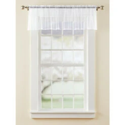Best Pirce 🌟 Vermont Country Store Point D'Esprit Rod Pocket Sheer Tailored Valance White 💯 -Cheap Curtains Store unnamed file 1545