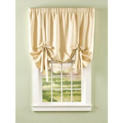 Deals ✔️ Vermont Country Store Westminster Estate Lined Rod Pocket Tie-Up Valance Parchment 💯 -Cheap Curtains Store unnamed file 1593