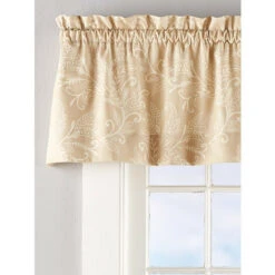 Outlet 👏 Vermont Country Store Paisley Forest Rod Pocket Tailored Valance Tan ⌛ -Cheap Curtains Store unnamed file 1601