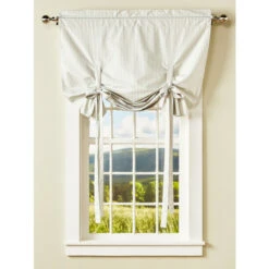 Wholesale ⭐ Vermont Country Store Insulated Ticking Stripe Tie-Up Balloon Valance Navy 👍 -Cheap Curtains Store unnamed file 1617