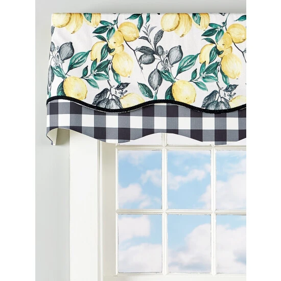 Cheap β¨ Vermont Country Store Lemon Sunshine Rod Pocket Scalloped Valance Blue π€© 5 Cheap β¨ Vermont Country Store Lemon Sunshine Rod Pocket Scalloped Valance Blue π€© - Image 5