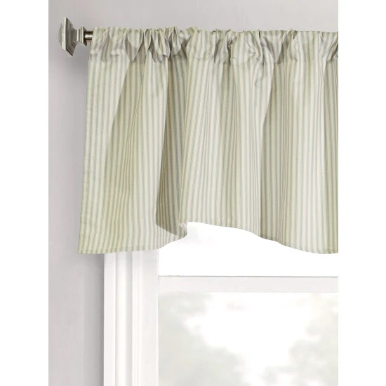 Deals ๐ Vermont Country Store Insulated Ticking Stripe Lined Rod Pocket Scalloped Valance Burgundy ๐ 2 Deals ๐ Vermont Country Store Insulated Ticking Stripe Lined Rod Pocket Scalloped Valance Burgundy ๐ - Image 2
