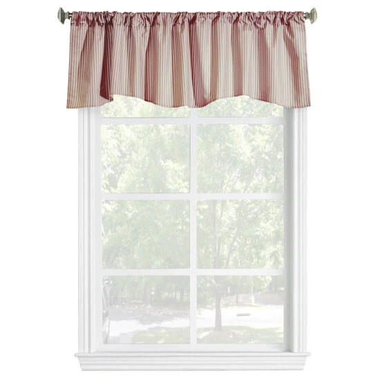 Deals ๐ Vermont Country Store Insulated Ticking Stripe Lined Rod Pocket Scalloped Valance Burgundy ๐ 5 Deals ๐ Vermont Country Store Insulated Ticking Stripe Lined Rod Pocket Scalloped Valance Burgundy ๐ - Image 5
